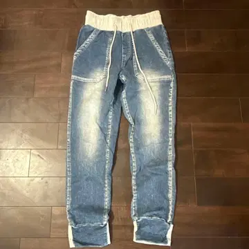 데님풍 스웨트 팬츠 라이트 블루