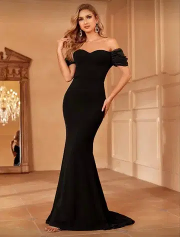 결혼식 2차 모임 블랙 롱 드레스