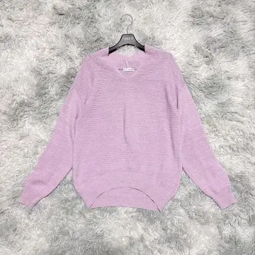 a.v.v standard M 니트 스웨터 라메 믹스 핑크 봄 니트