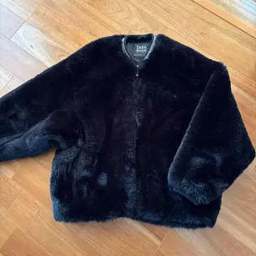 ZARA BASIC 퍼 블루종 블랙