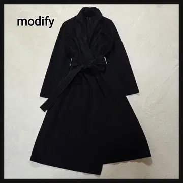 [새상품급] modify 가운 코트 캐시미어 100% 벨트 포함 숄카라