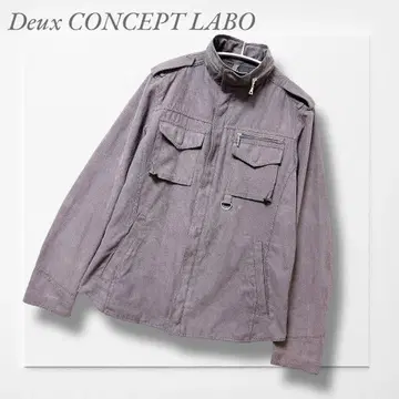 두 컨셉 라보 밀리터리 자켓 (L) 그레이 스웨이드 느낌 성숙 캐주얼