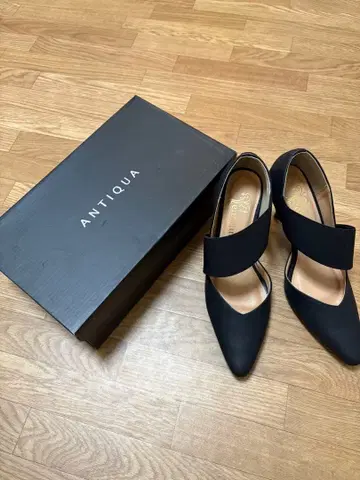 ANTIQA 블랙 고어 펌프스 펌프스 여성용 신발 힐 L 사이즈