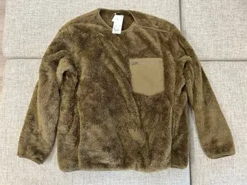 유니클로 브라운 플리스 자켓 프론트 포켓 부착