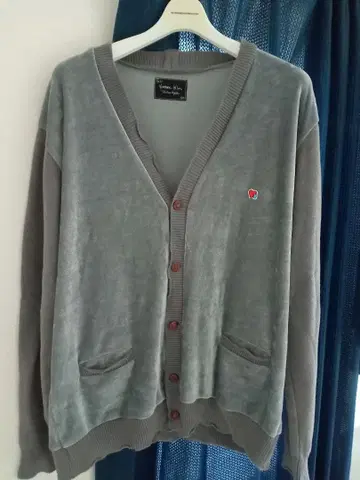 그레이 플리스 가디건