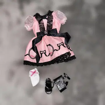 리카짱 옷 갈아입기 의류 핑크 드레스 신발 세트
