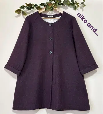니코앤드 niko and - 래글런 코트 자켓 노카라 보라색