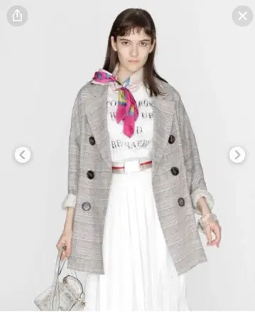 그레이스 콘티넨탈 체크 무늬 더블 브레스트 테일러드 자켓