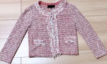 언타이틀 니트 가디건 트위드 노카라 자켓 세레모니 0