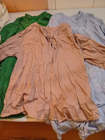 코튼 셔츠 셔츠 원피스 3장 세트