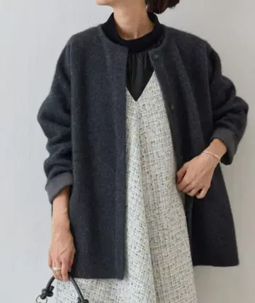 BEARDSLEY 워셔블 니트 코트 가디건 차콜 그레이