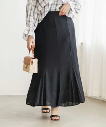 CLETTE 오리지널 스트레치 머메이드 레이스 스커트 블랙