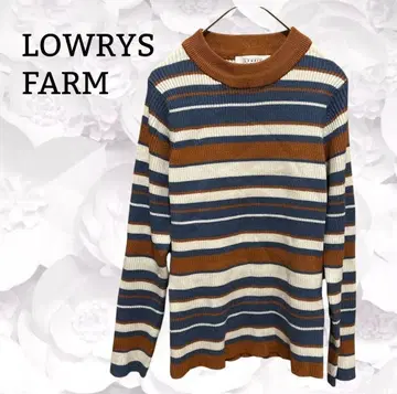 [ 로리즈팜 ] 리브 니트/스웨터 [ M ] 멀티 컬러 보더 무늬