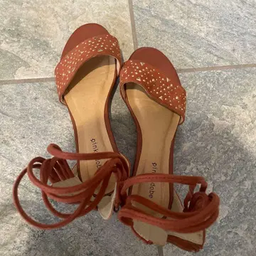 pink adobe 스트랩 샌들 오렌지