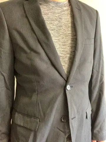 H&M 블랙 스트라이프 테일러드 자켓 L 사이즈