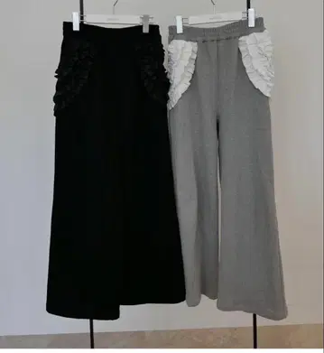 로지몬스터 파인릴리 프릴 와이드 팬츠 블랙