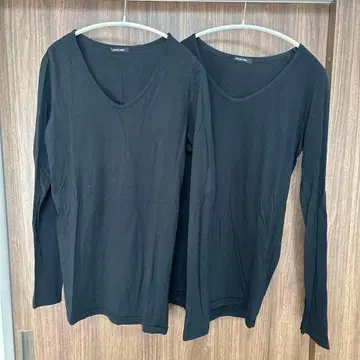 [ pas de calais ] 긴팔 티셔츠 블랙 2장 세트