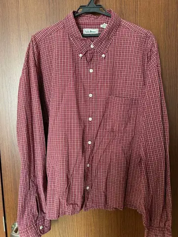 LLBean 체크 무늬 긴팔 셔츠 빨간색