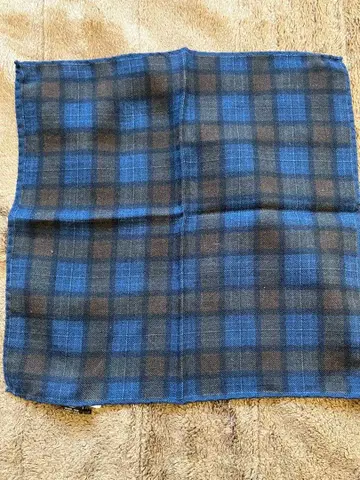 미사용 유니버설 랭귀지 울 포켓 치프 네이비 브라운