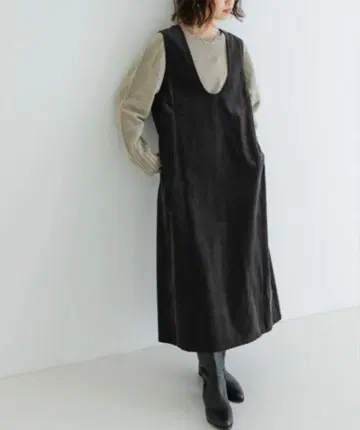 [ 미사용 새상품 ] U넥 코듀로이 점퍼 원피스 어반 리서치