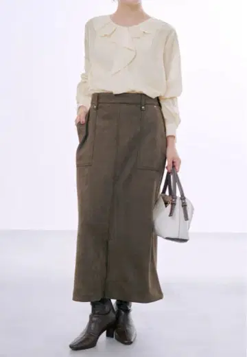 골드 리벳 스웨이드 라이크 스커트 - short