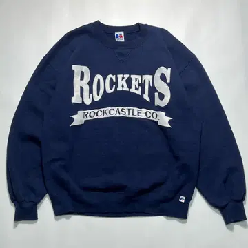 90s 러셀 USA제 맨투맨 L 네이비 앞V 가제트 7353