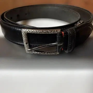 PATRIC COX 블랙 가죽 벨트 메탈 버클