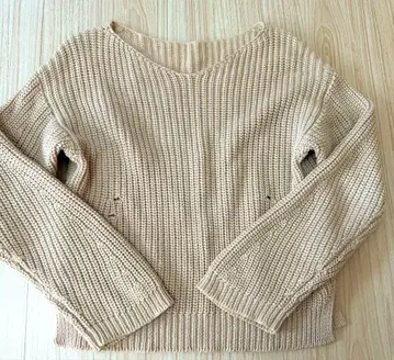 CELFORD 새상품급 열쇠 메쉬 니트 골드 라메 베이지