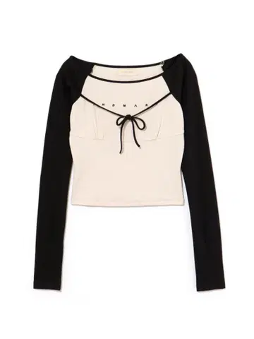 새상품 andmary (앤드마리) Alma ribbon tops 블랙