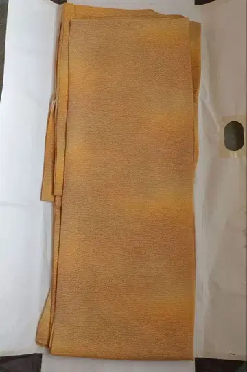 황토색 무지 이중 기모노 코몬 순수 실크