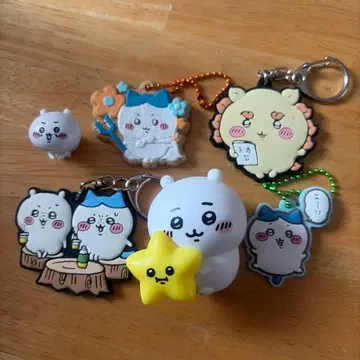 키링 세트 치이카와 하치와레 6개 스트랩 빛나는 별 캐릭터