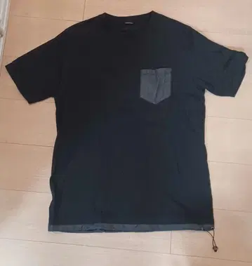 junhashimoto 블랙 T셔츠 가슴 포켓 부착