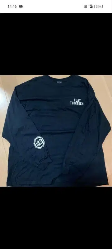 FLAT THIRTEEN 블랙 긴팔 티셔츠 나가세 토모야