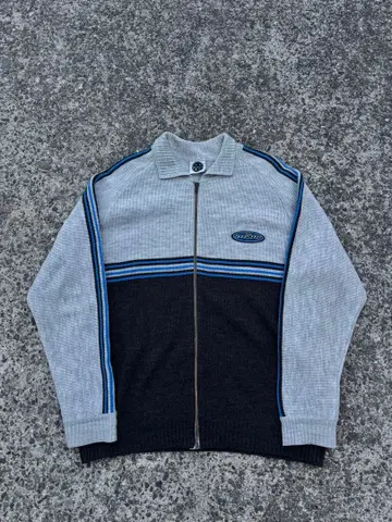 90s maui 집업 니트 자켓 그레이 블루 y2k usa