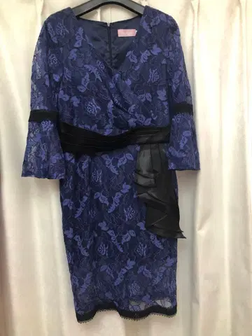 네이비 꽃무늬 레이스 드레스 2XL