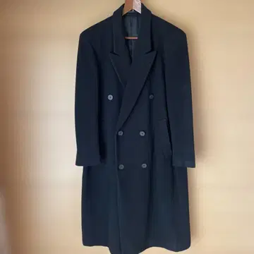블랙 더블 브레스트 코트