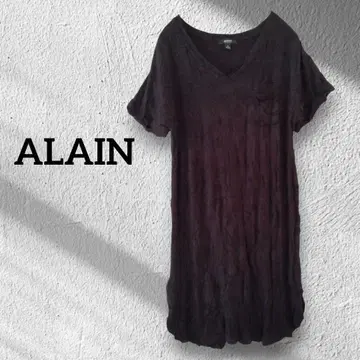 마지막 1점 ALAIN 블랙 V넥 티셔츠 튜닉 상의