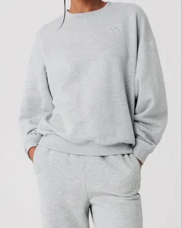 alo 그레이 크루넥 트레이닝복 S