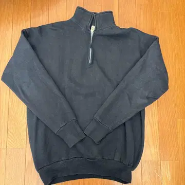 60s 데드스탁 빈티지 맨투맨 블랙 하프 지퍼