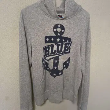 BLUE/BLUE 별 패턴 닻 후드티 그레이