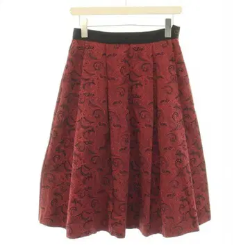 [새상품급] 마가렛호웰 플레어 스커트 페이즐리 빨간색 블랙