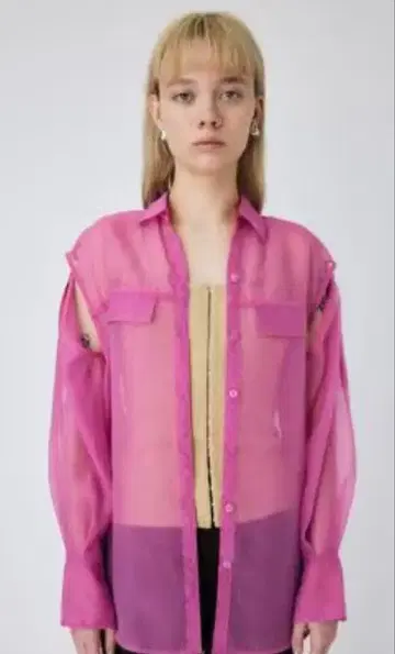 moussy TIED SLEEVE SEE-THROUGH 셔츠