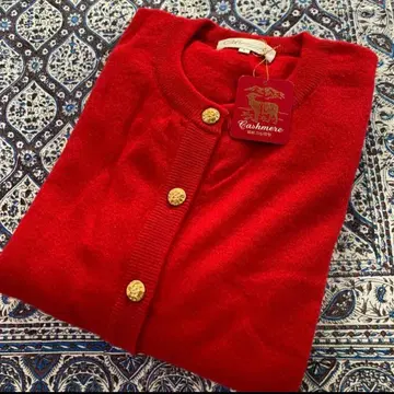 새상품 캐시미어 100% 가디건 빨간색 L