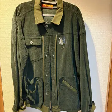 레프트 얼론 그린 코듀로이 자켓