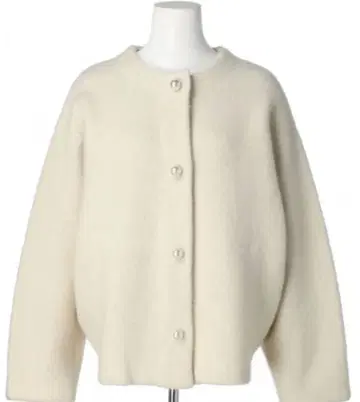 Rirandture 펄 버튼 코쿤 니트 자켓 아이보리