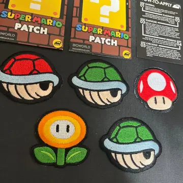 마리오 와펜 다리미 버섯 등껍질 파이어플라워 외 개봉품 닌텐도