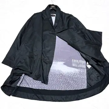 새상품급 모유루 롱 코트 오버 사이즈 나일론 전사 안감 로고 변형