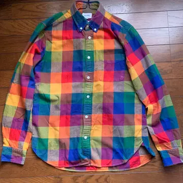BEAMS ORIGINAL FABRIC 체크 무늬 셔츠 M 사이즈