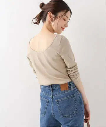 [ Le minor ] Micro Rib back U neck