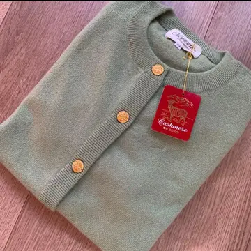 민트 그린 새상품 캐시미어 100% 가디건 M